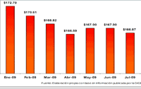 Evolución de la canasta básica y salario rural y urbano mínimo real - Enero / Octubre 2009