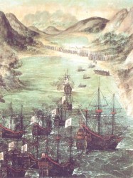 Importancia comercial estratégica.   Por muchos años, durante la época colonial las flotas europeas usaron a Acajutla como un punto importante en el tráfico comercial del Mar del Sur, entre México y Perú.