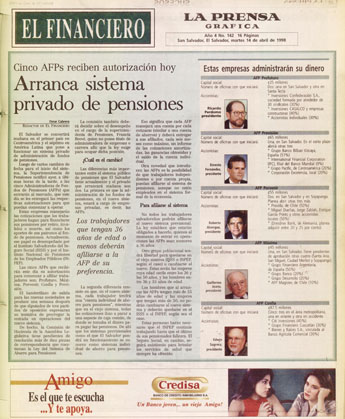 Arranca sistema privado de pensiones